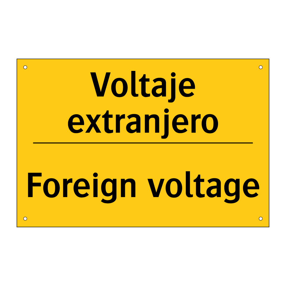 Voltaje extranjero - Foreign voltage