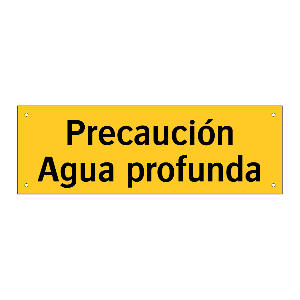 Precaución Agua profunda