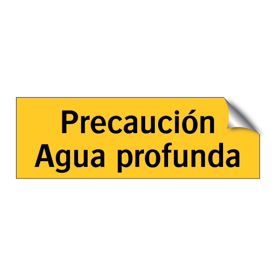 Precaución Agua profunda