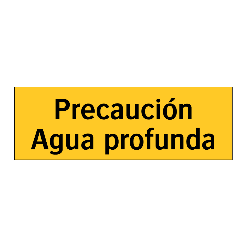 Precaución Agua profunda