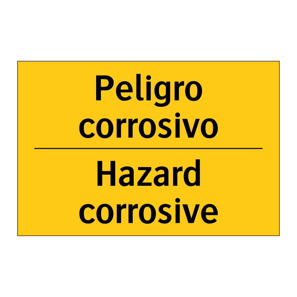 Peligro corrosivo - Hazard corrosive