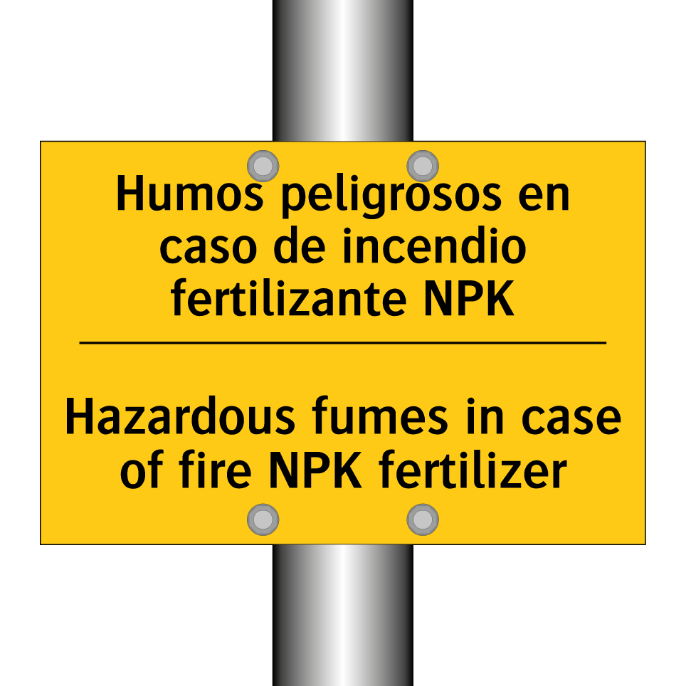 Humos peligrosos en caso de incendio fertilizante NPK - Hazardous fumes in case of fire NPK fertilizer