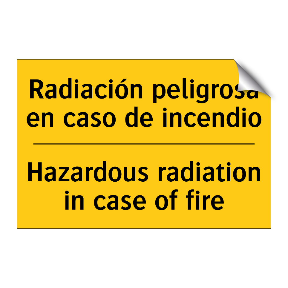 Radiación peligrosa en caso de incendio - Hazardous radiation in case of fire