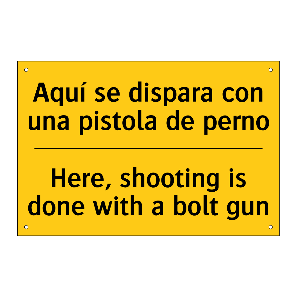 Aquí se dispara con una pistola de perno - Here, shooting is done with a bolt gun