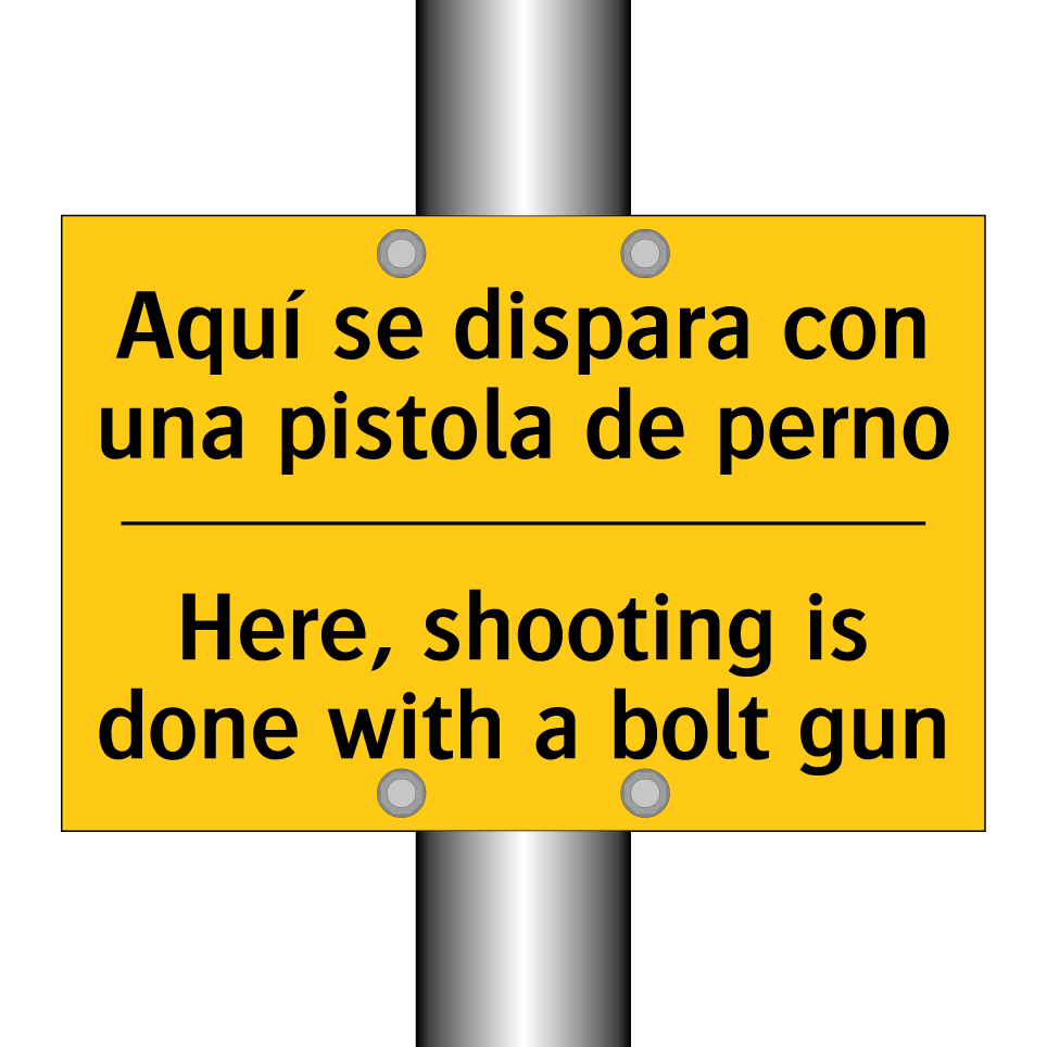 Aquí se dispara con una pistola de perno - Here, shooting is done with a bolt gun