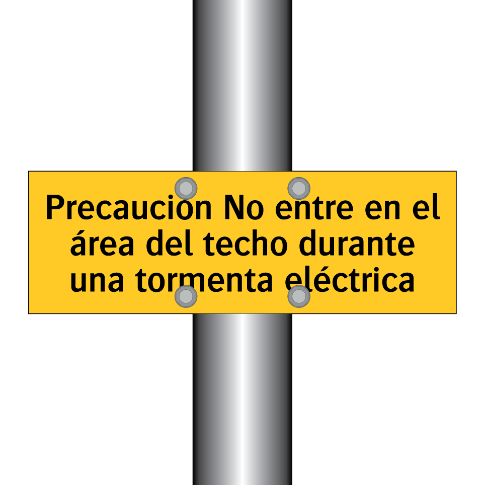 Precaución No entre en el área del techo durante una tormenta eléctrica