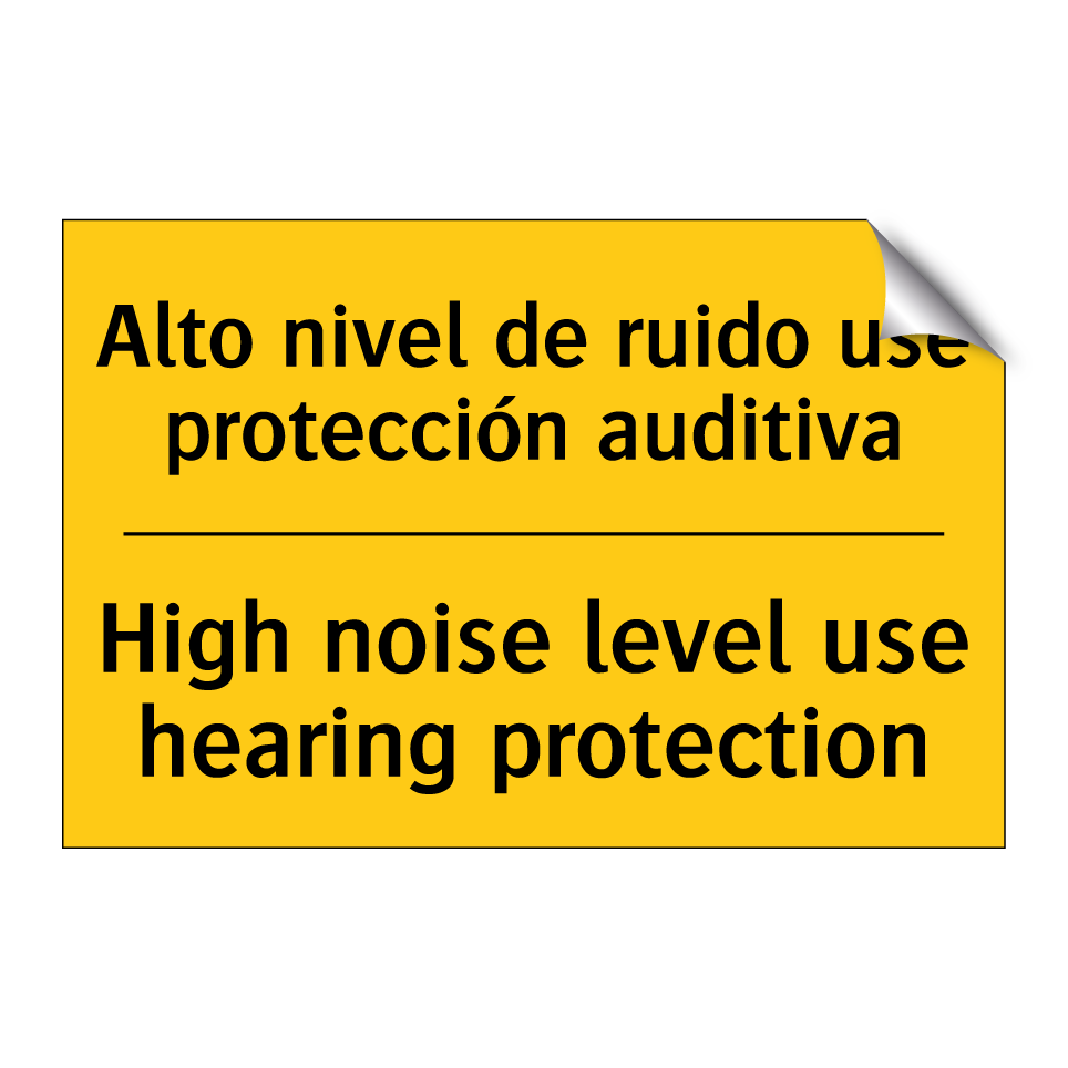 Alto nivel de ruido use protección auditiva - High noise level use hearing protection