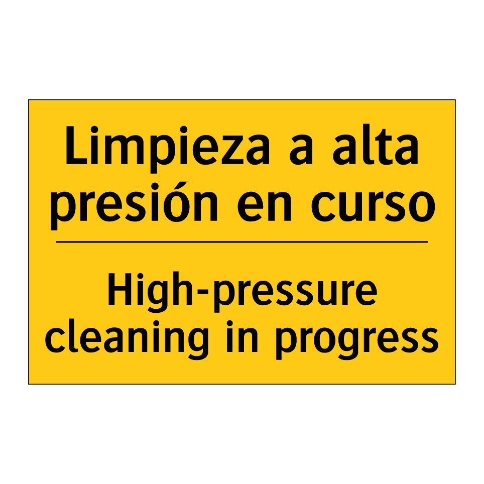 Limpieza a alta presión en curso - High-pressure cleaning in progress