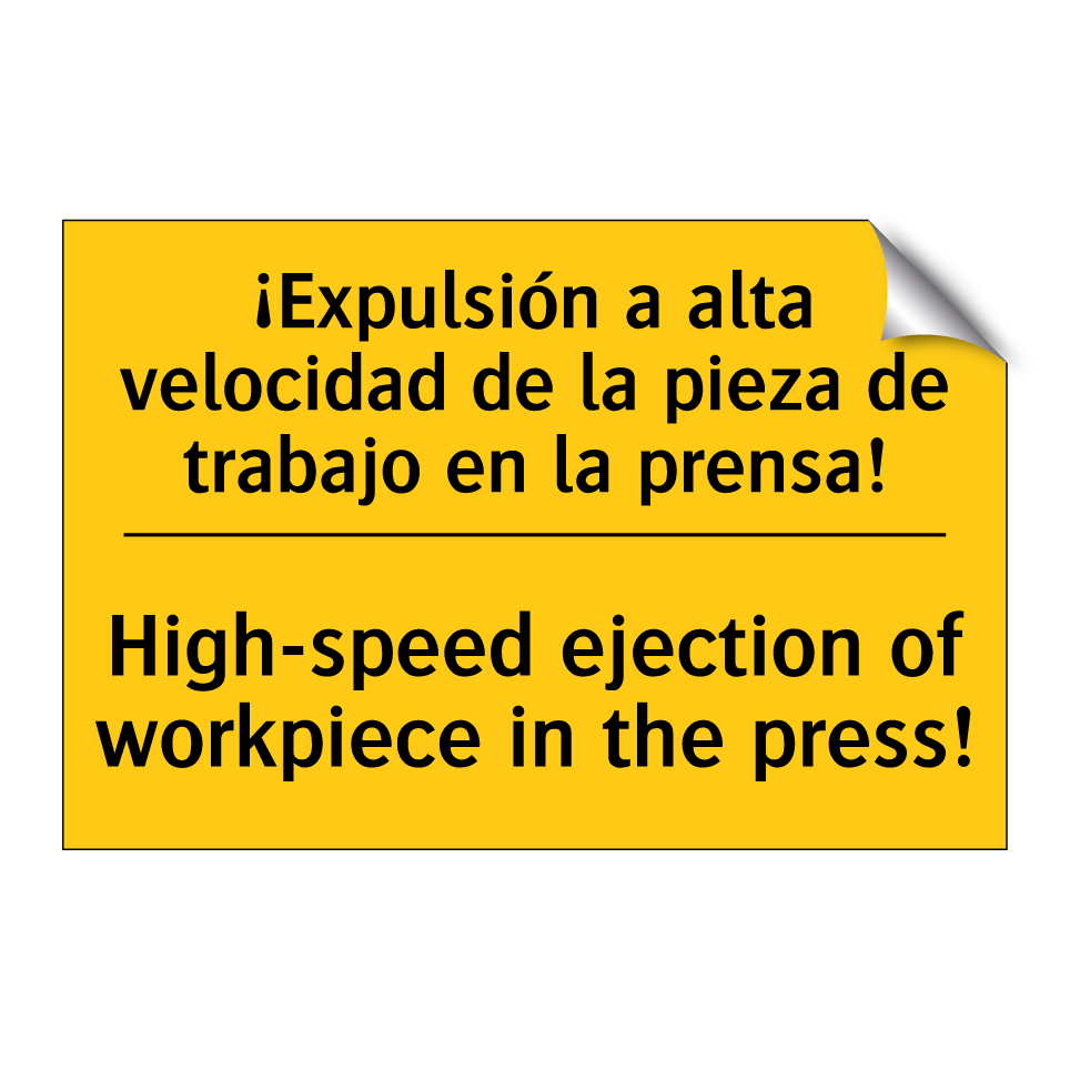 ¡Expulsión a alta velocidad de la pieza de trabajo en la prensa! - High-speed ejection of workpiece in the press!