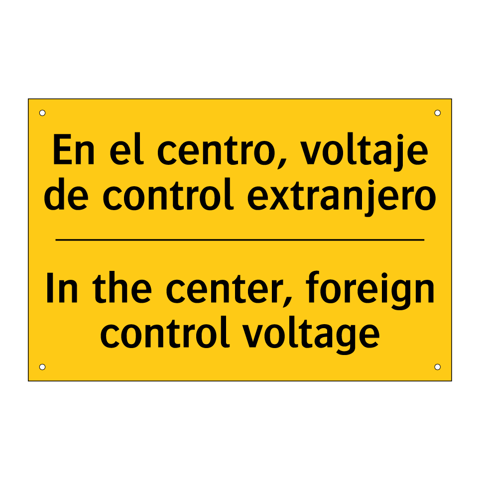 En el centro, voltaje de control extranjero - In the center, foreign control voltage
