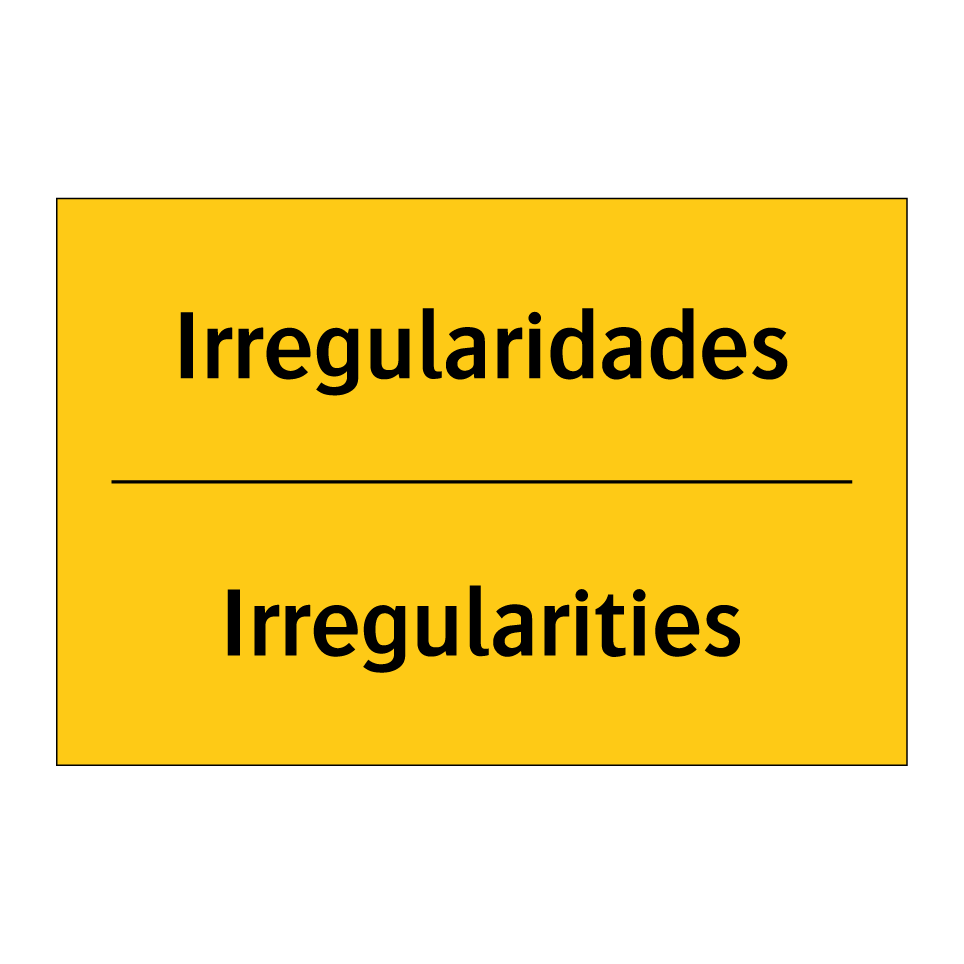 Irregularidades - Irregularities