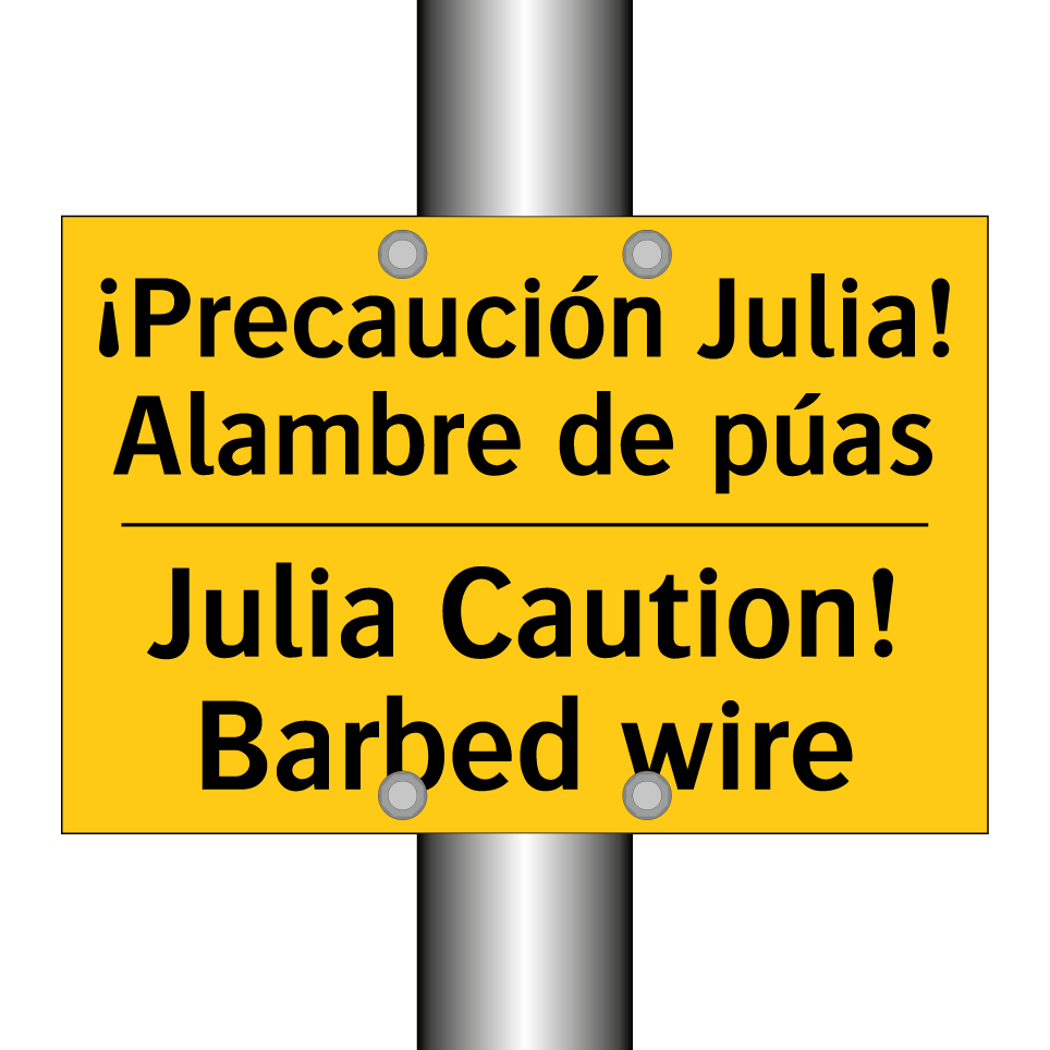 ¡Precaución Julia! Alambre de púas - Julia Caution! Barbed wire