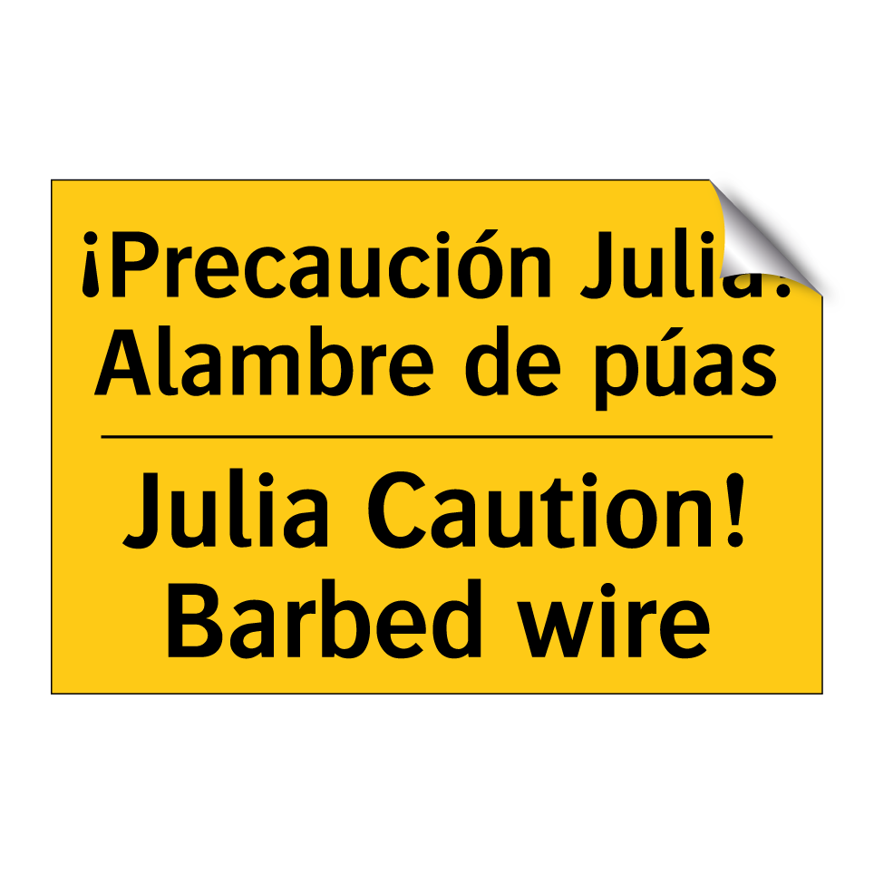¡Precaución Julia! Alambre de púas - Julia Caution! Barbed wire