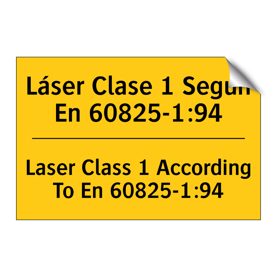 Láser Clase 1 Según En 60825-1:94 - Laser Class 1 According To En 60825-1:94
