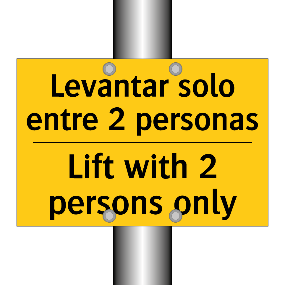 Levantar solo entre 2 personas - Lift with 2 persons only