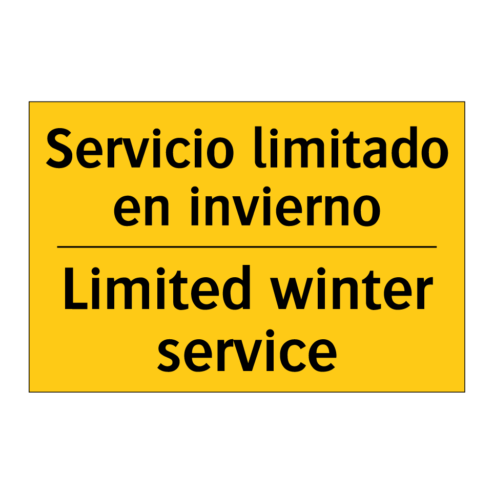 Servicio limitado en invierno - Limited winter service