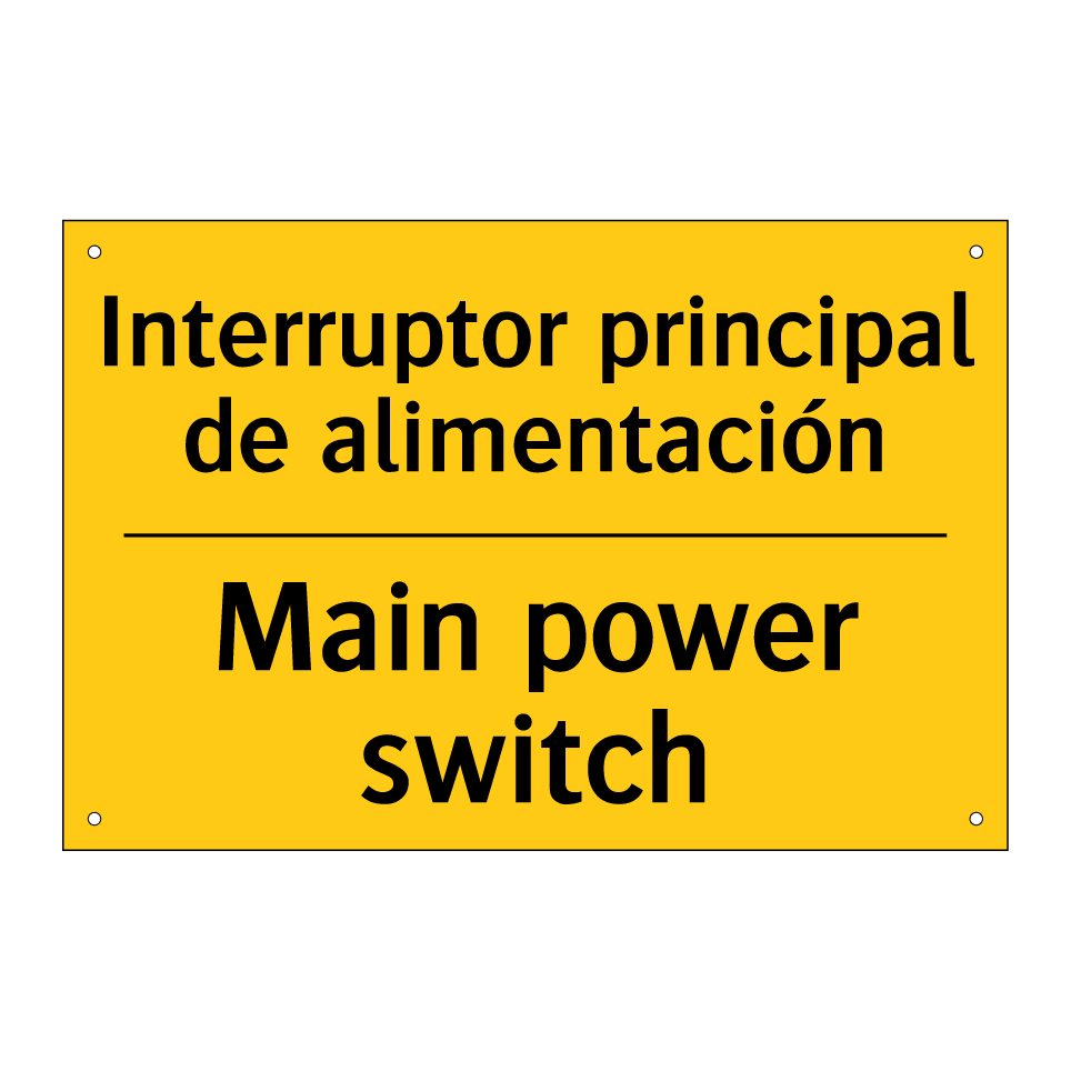 Interruptor principal de alimentación - Main power switch