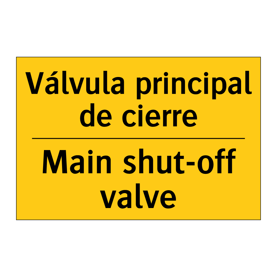 Válvula principal de cierre - Main shut-off valve