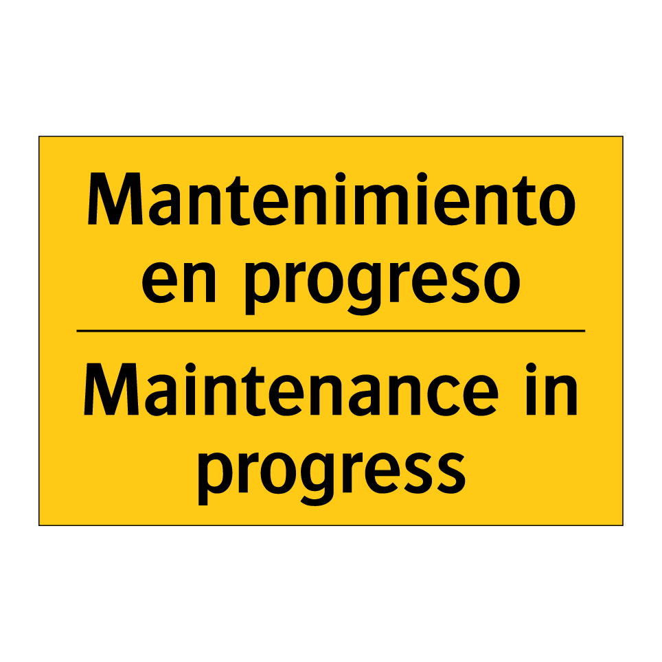 Mantenimiento en progreso - Maintenance in progress