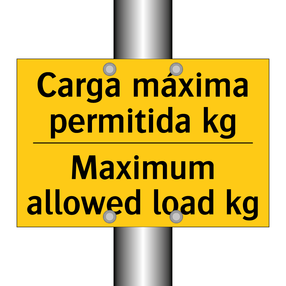 Carga máxima permitida kg - Maximum allowed load kg