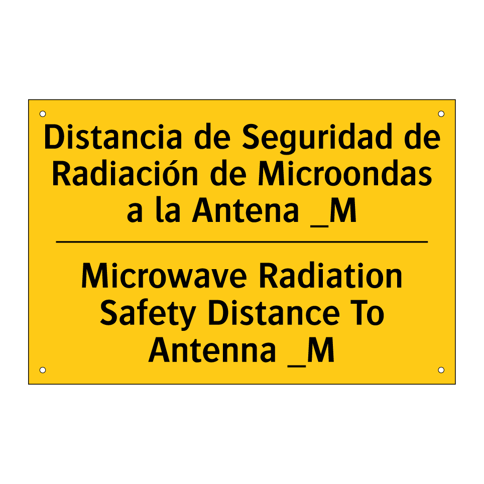 Distancia de Seguridad de Radiación de Microondas a la Antena _M - Microwave Radiation Safety Distance To Antenna _M