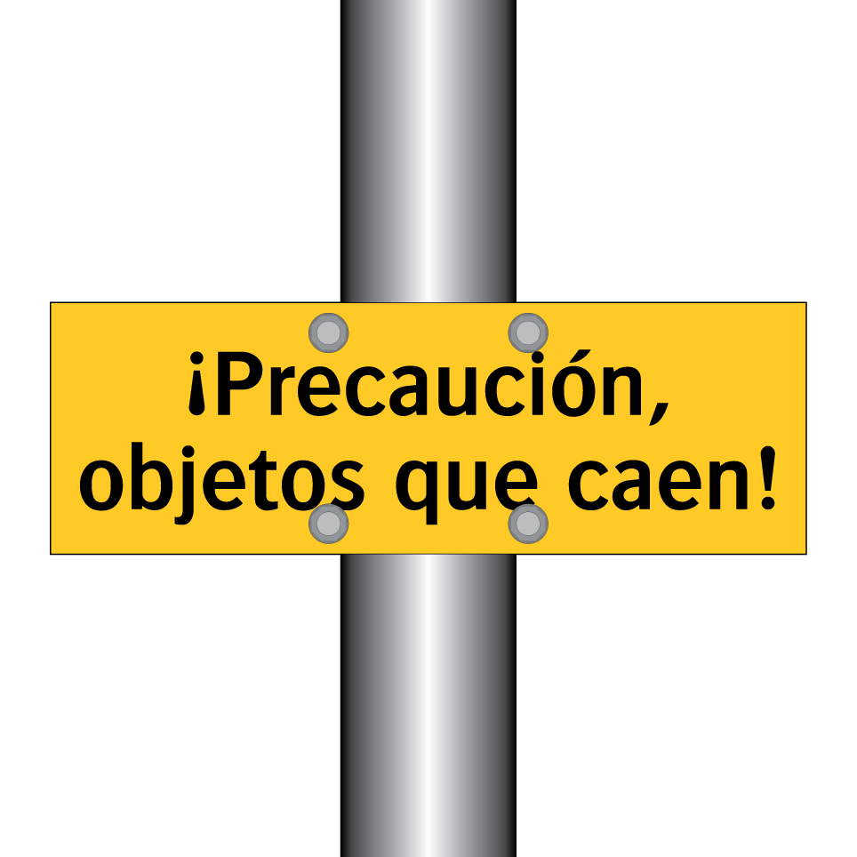 ¡Precaución, objetos que caen!