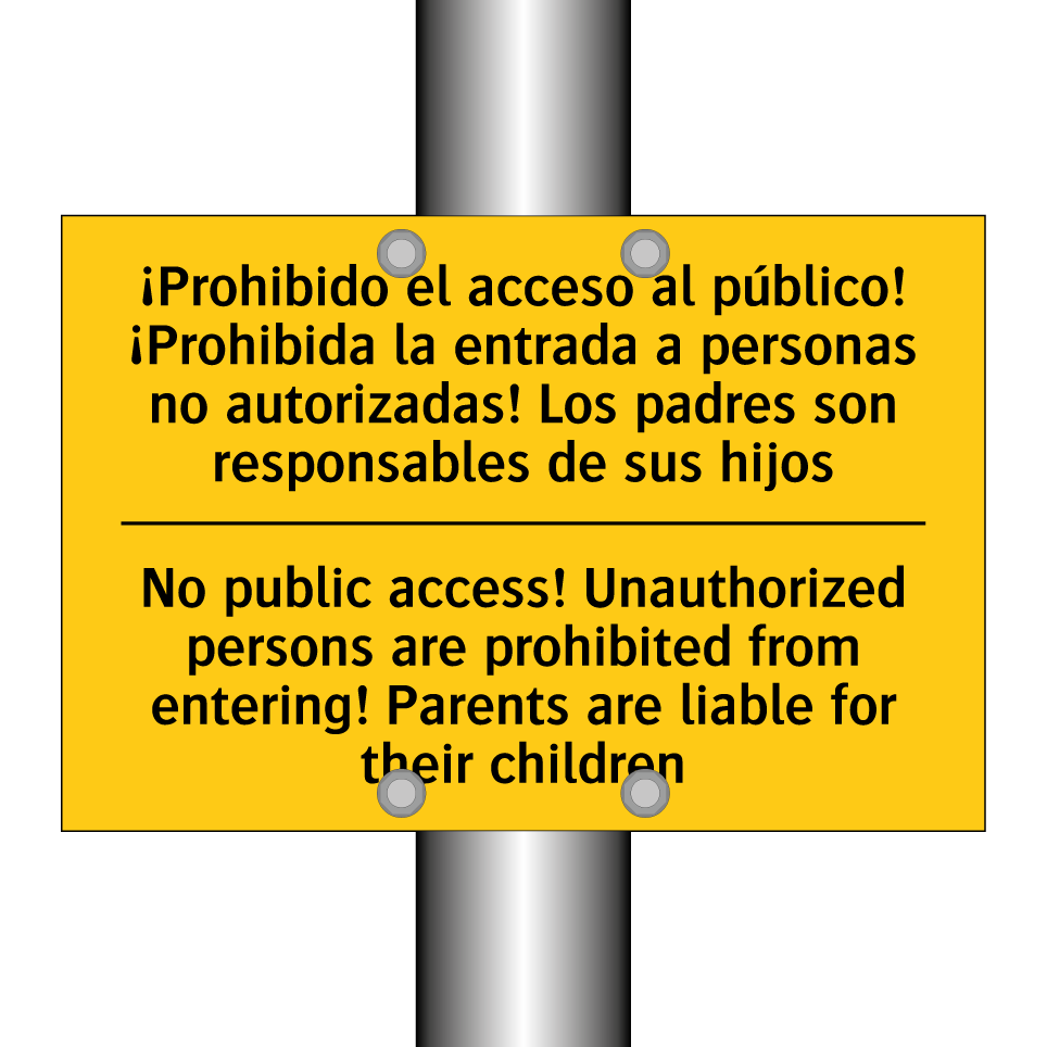 No public access! Unauthorized persons are prohibited from entering! Parents are liable for their children - No public access! Unauthorized persons are prohibited from entering! Parents are liable for their children
