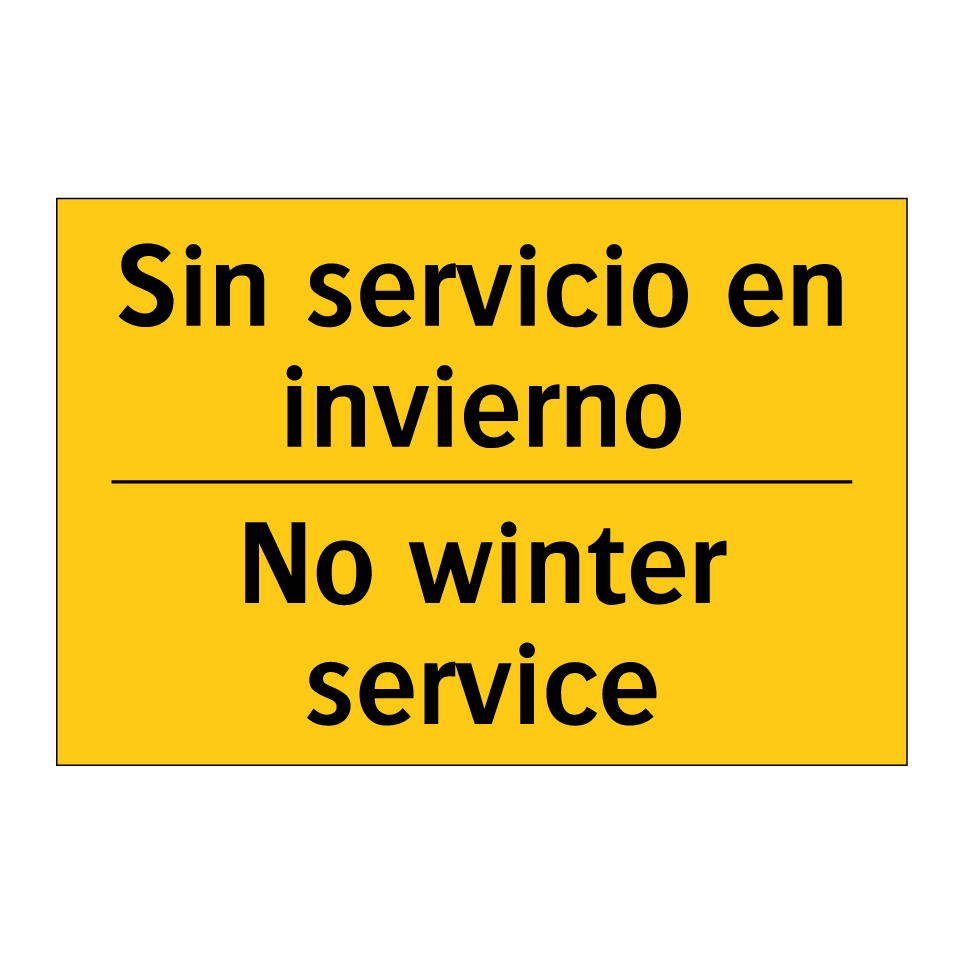 Sin servicio en invierno - No winter service