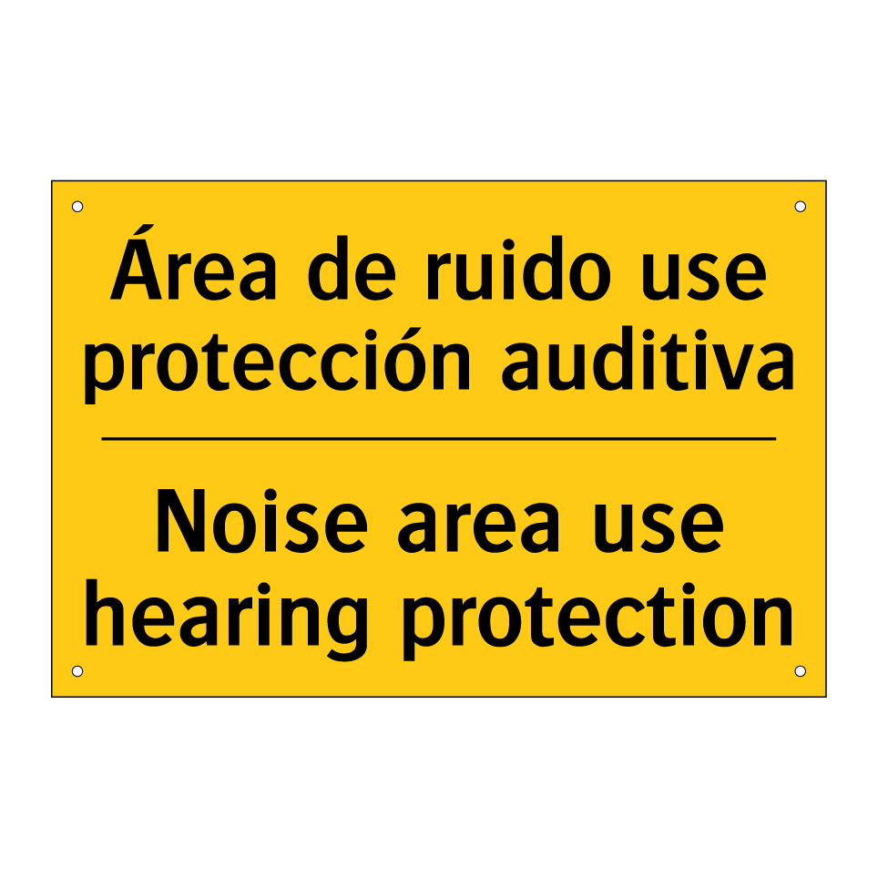 Área de ruido use protección auditiva - Noise area use hearing protection
