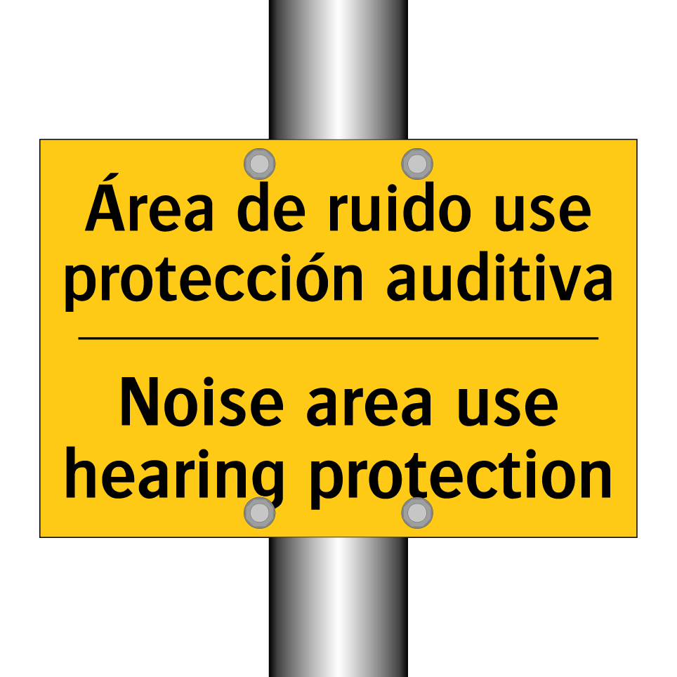 Área de ruido use protección auditiva - Noise area use hearing protection