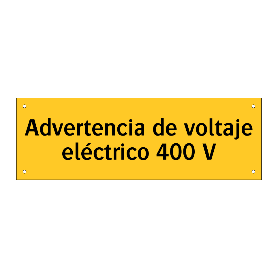 Advertencia de voltaje eléctrico 400 V