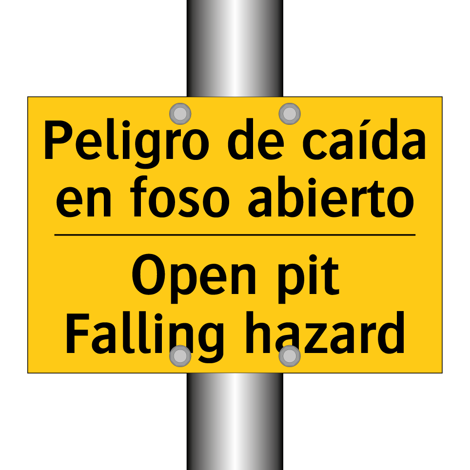 Peligro de caída en foso abierto - Open pit Falling hazard