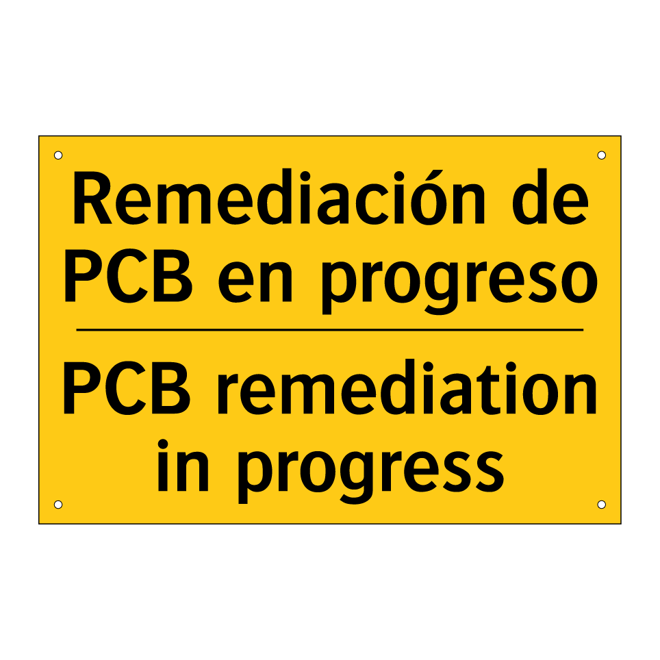 Remediación de PCB en progreso - PCB remediation in progress
