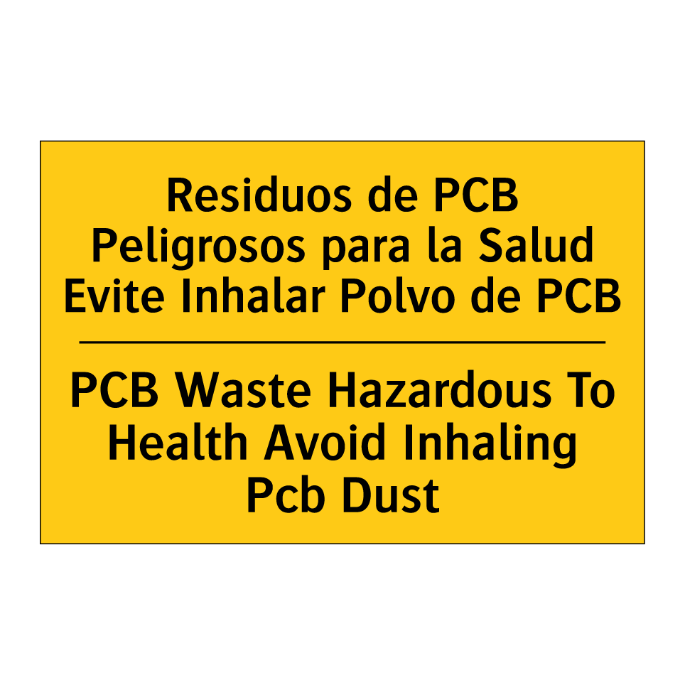 Residuos de PCB Peligrosos para la Salud Evite Inhalar Polvo de PCB - PCB Waste Hazardous To Health Avoid Inhaling Pcb Dust