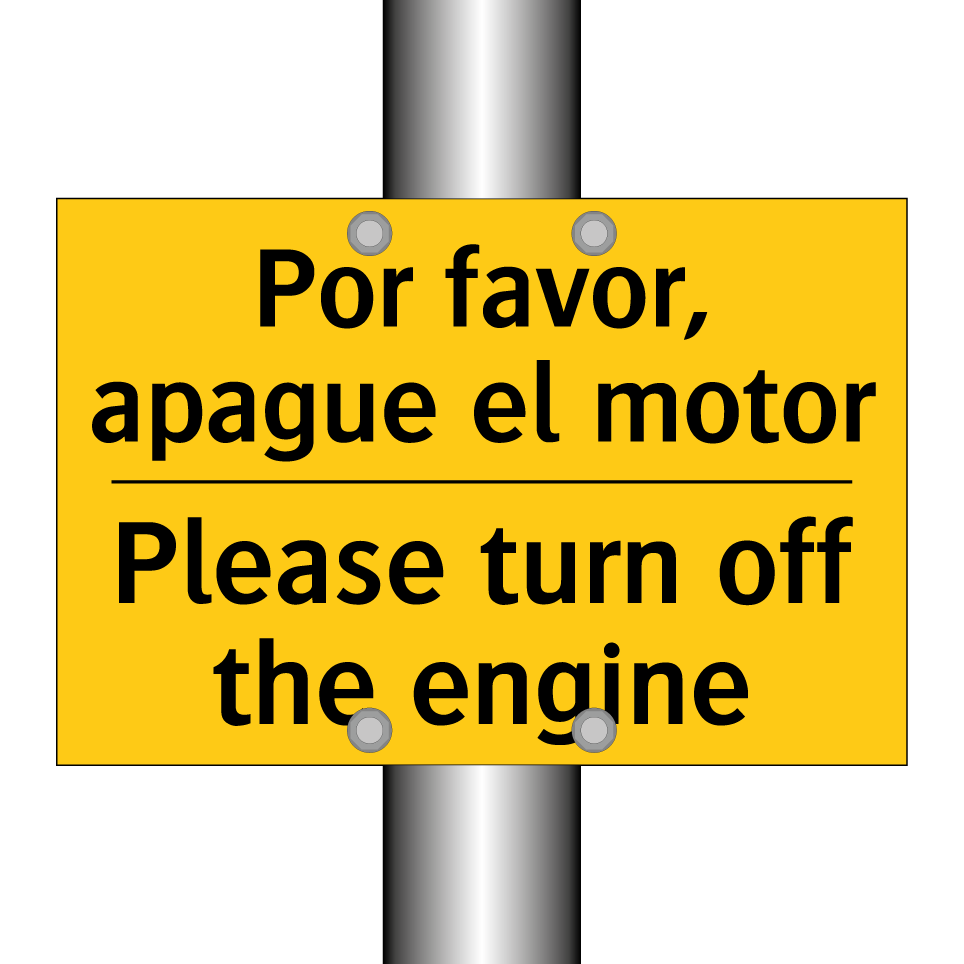 Por favor, apague el motor - Please turn off the engine