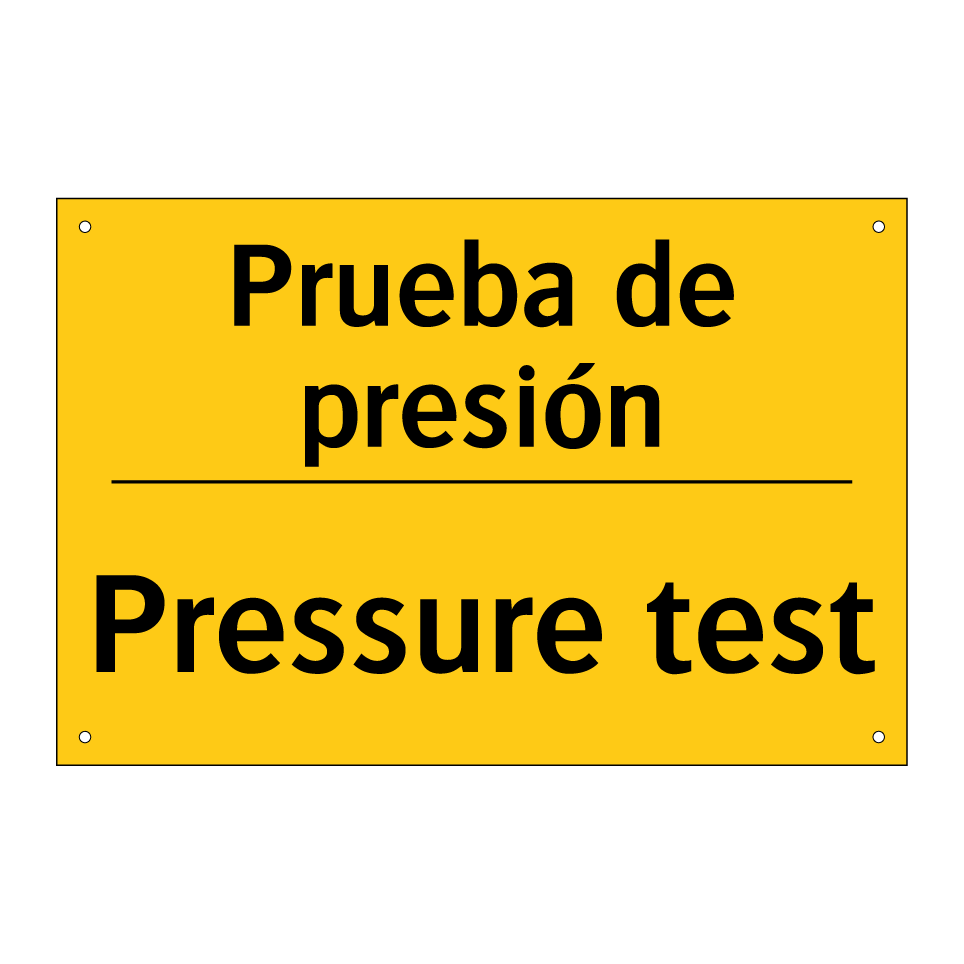 Prueba de presión - Pressure test