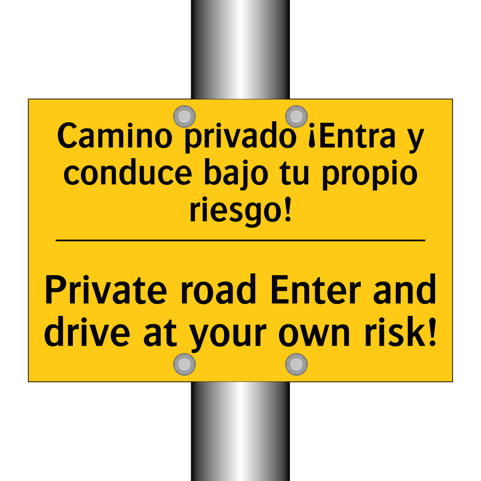 Camino privado ¡Entra y conduce bajo tu propio riesgo! - Private road Enter and drive at your own risk!