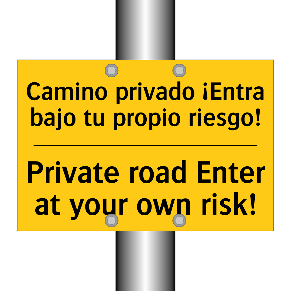Camino privado ¡Entra bajo tu propio riesgo! - Private road Enter at your own risk!