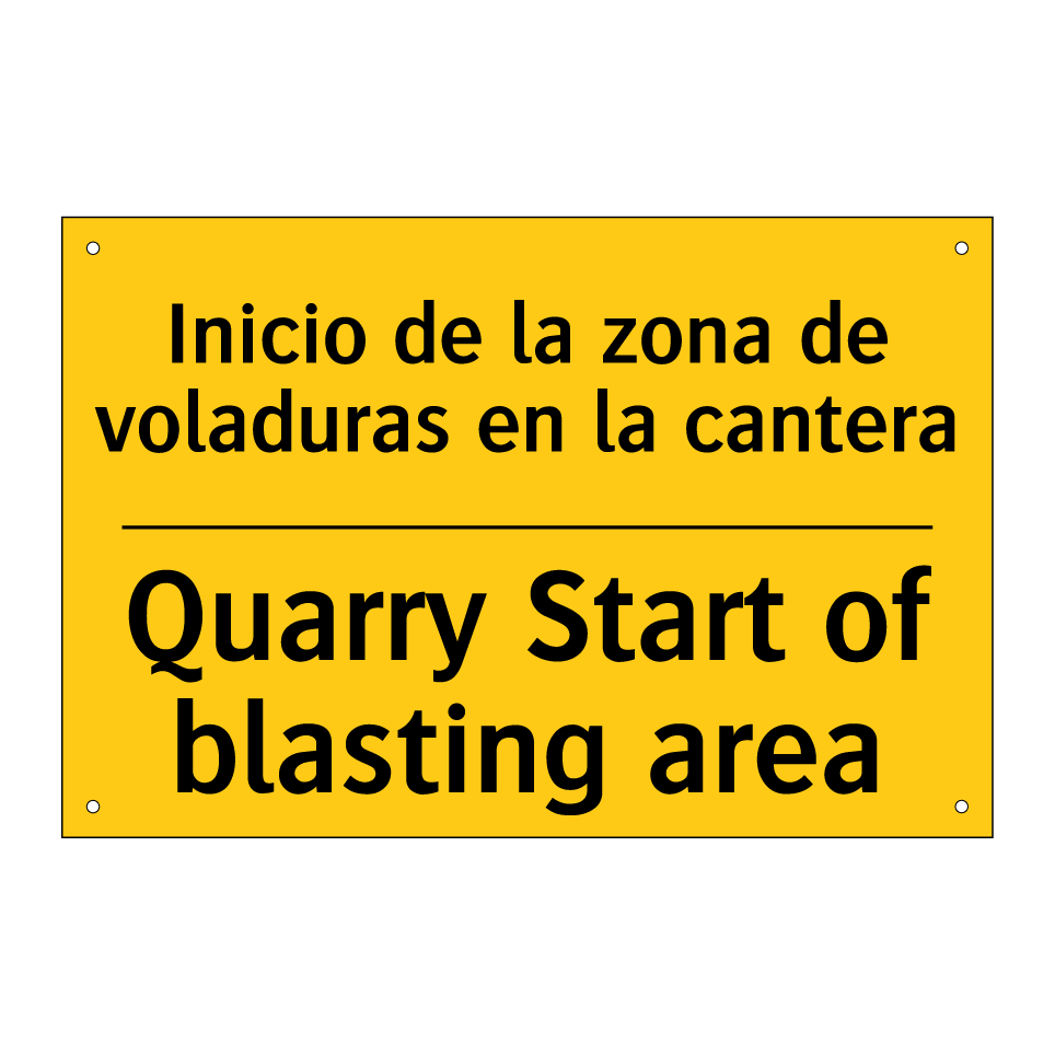 Inicio de la zona de voladuras en la cantera - Quarry Start of blasting area