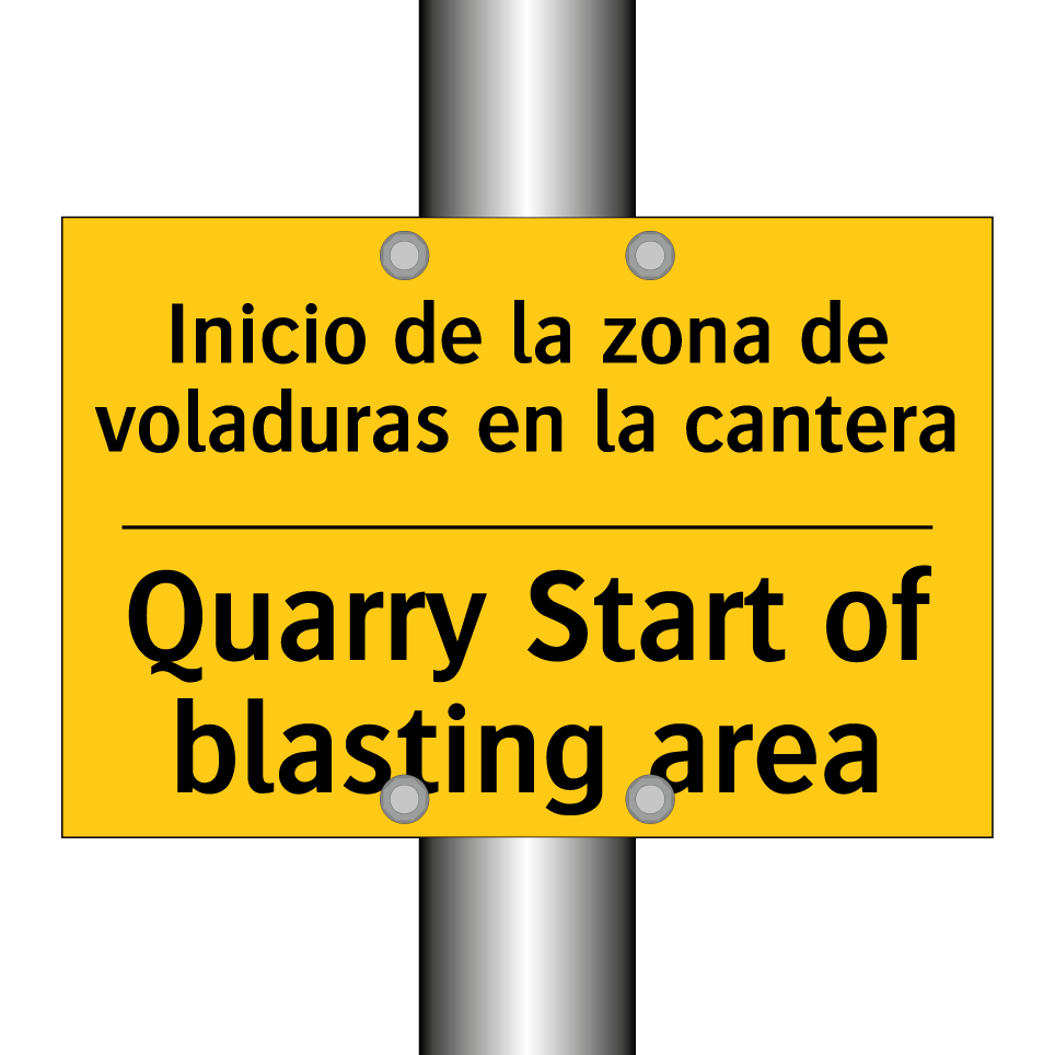 Inicio de la zona de voladuras en la cantera - Quarry Start of blasting area