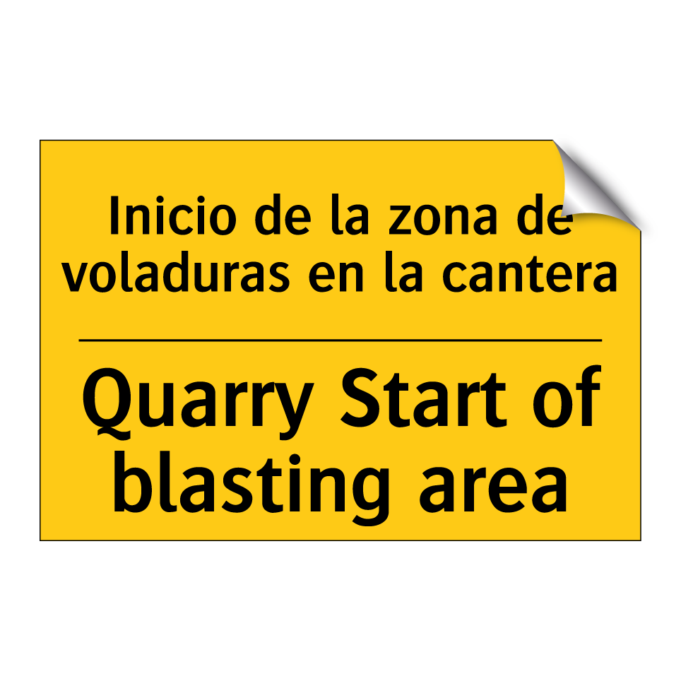 Inicio de la zona de voladuras en la cantera - Quarry Start of blasting area