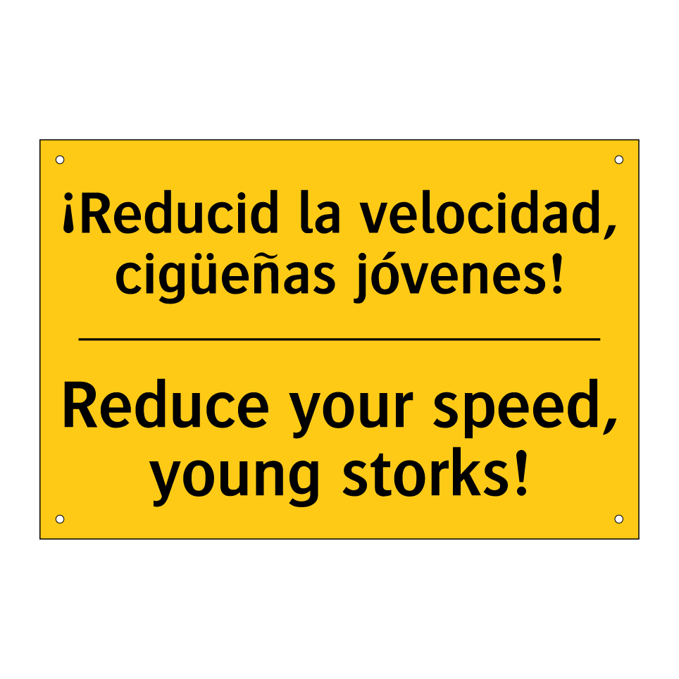 ¡Reducid la velocidad, cigüeñas jóvenes! - Reduce your speed, young storks!