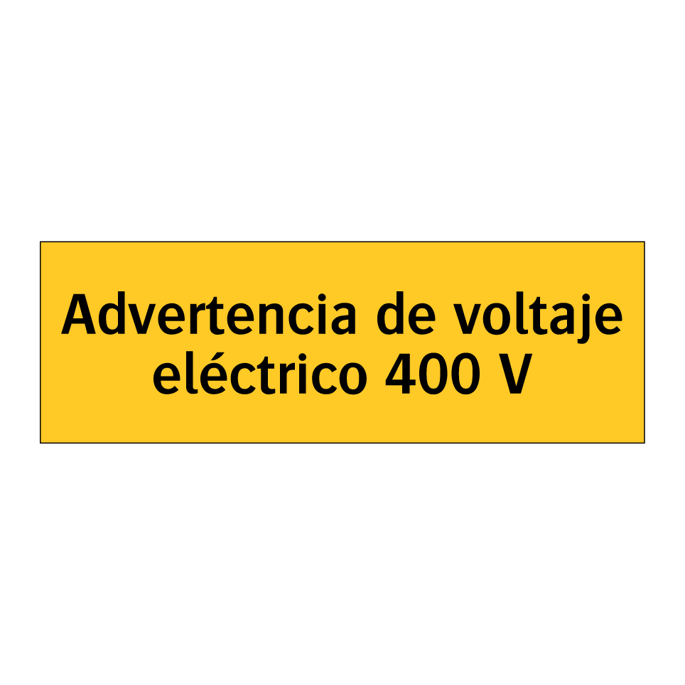 Advertencia de voltaje eléctrico 400 V