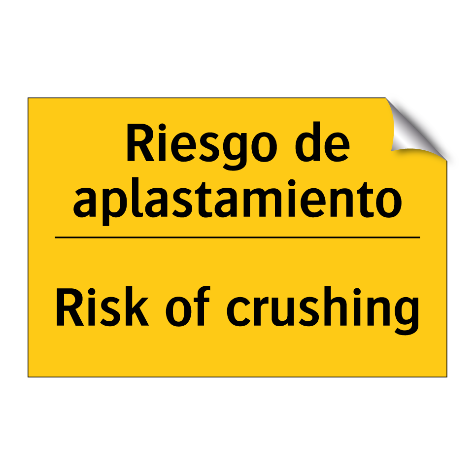 Riesgo de aplastamiento - Risk of crushing