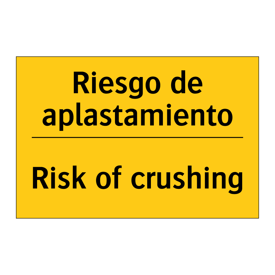 Riesgo de aplastamiento - Risk of crushing