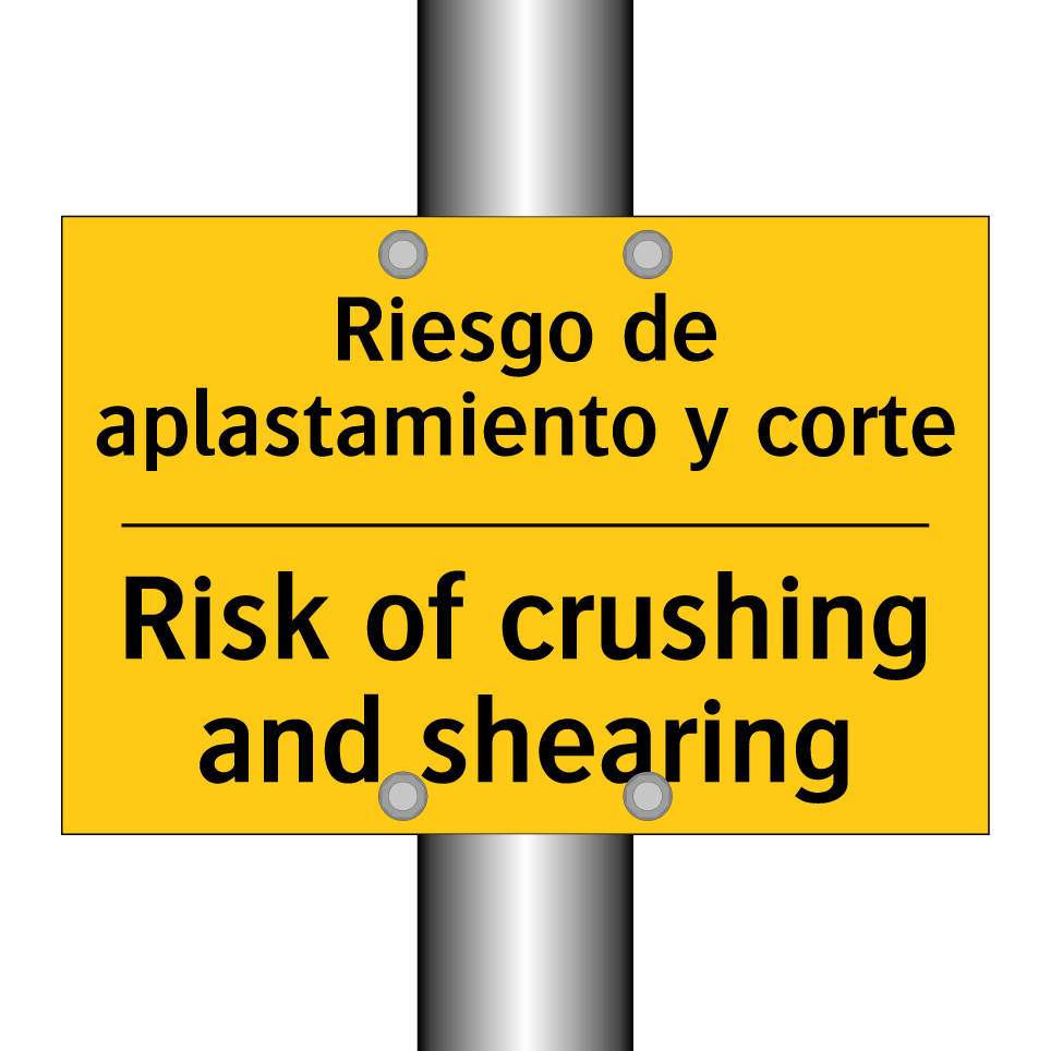 Riesgo de aplastamiento y corte - Risk of crushing and shearing
