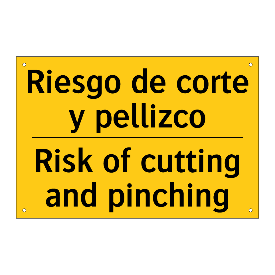 Riesgo de corte y pellizco - Risk of cutting and pinching