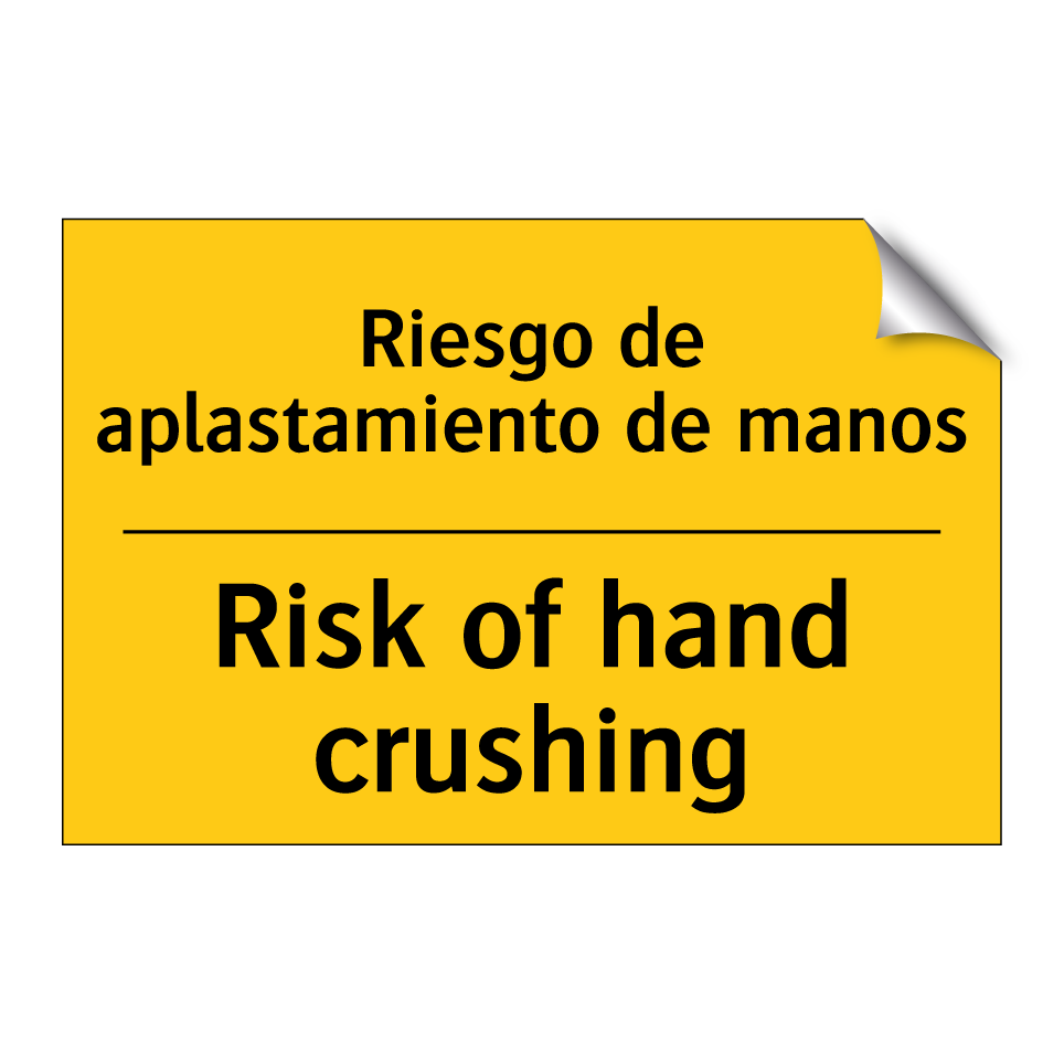Riesgo de aplastamiento de manos - Risk of hand crushing