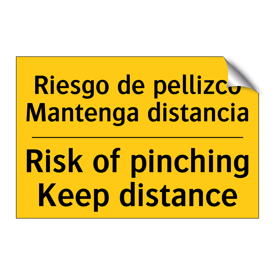 Riesgo de pellizco Mantenga distancia - Risk of pinching Keep distance