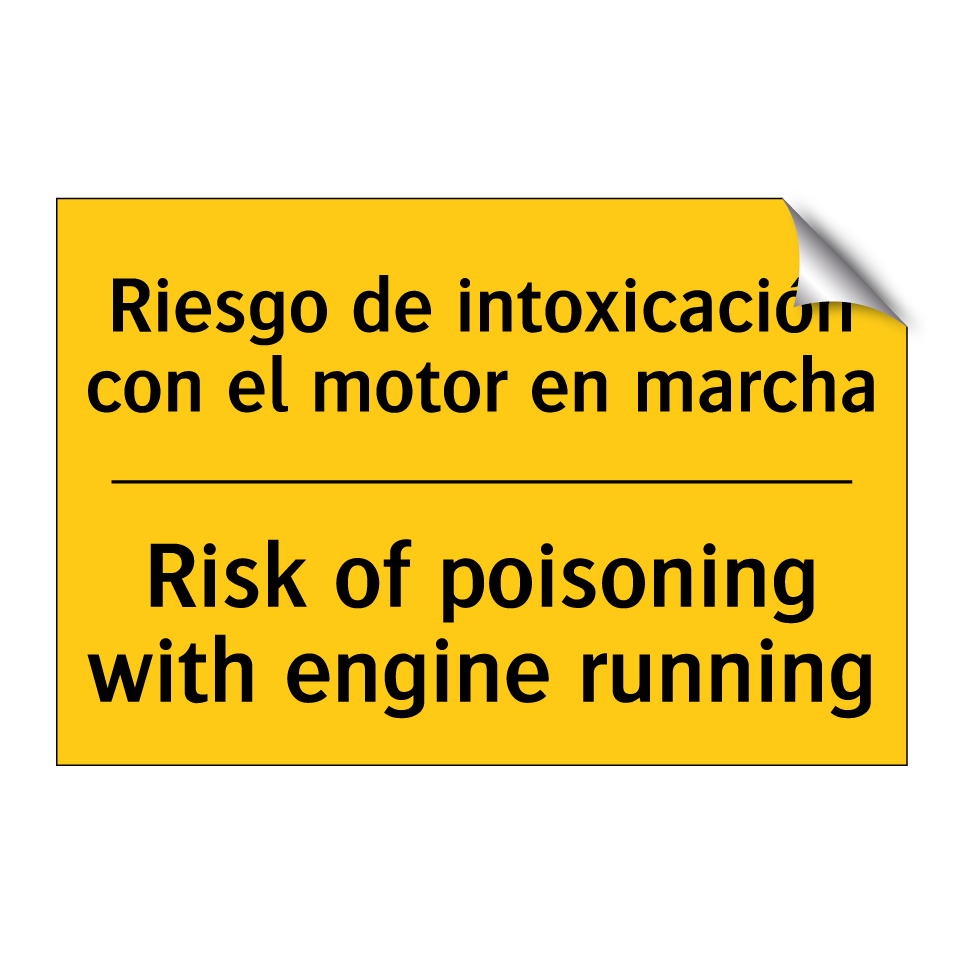 Riesgo de intoxicación con el motor en marcha - Risk of poisoning with engine running